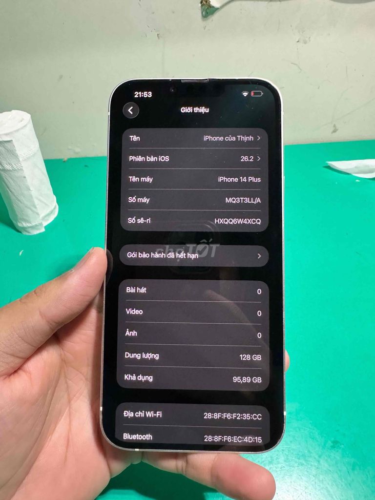 Apple iPhone 14 Plus 128GB Trắng LL/A. Mua bán Điện thoại tại Quận 7 Tp Hồ Chí Minh được đăng bởi Ngô Hữu Thịnh hình 1