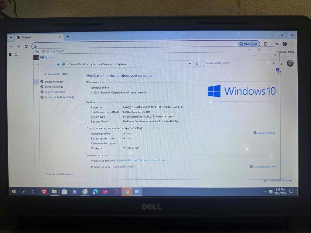Dell Inspiron 15 i5-7200U 8GB. Mua bán Laptop tại Quận Cẩm Lệ Đà Nẵng được đăng bởi Trinh hình 1