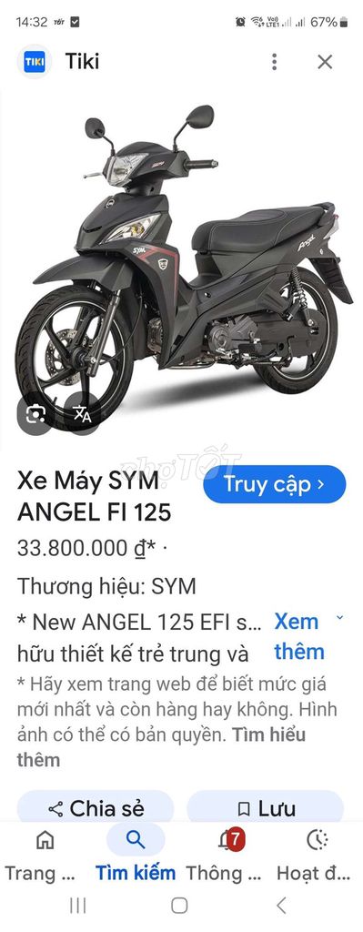 SYM ANGEL Fi 125cc 2020 Đen. Mua bán Xe máy tại Quận Ninh Kiều Cần Thơ được đăng bởi MINH THIỆN bán xe trả góp hình 6