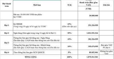 2PN tầng cao full nội thất TT 251tr, NH hỗ trợ 70% nhận nhà Q1/2028