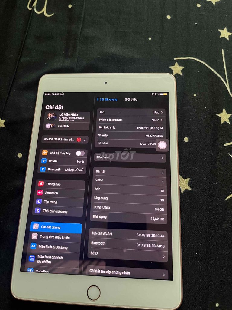 Apple iPad mini 5 Wifi 64GB Vàng hồng. Mua bán Máy tính bảng tại Quận Bình Tân Tp Hồ Chí Minh được đăng bởi Lê Văn Hiểu hình 1