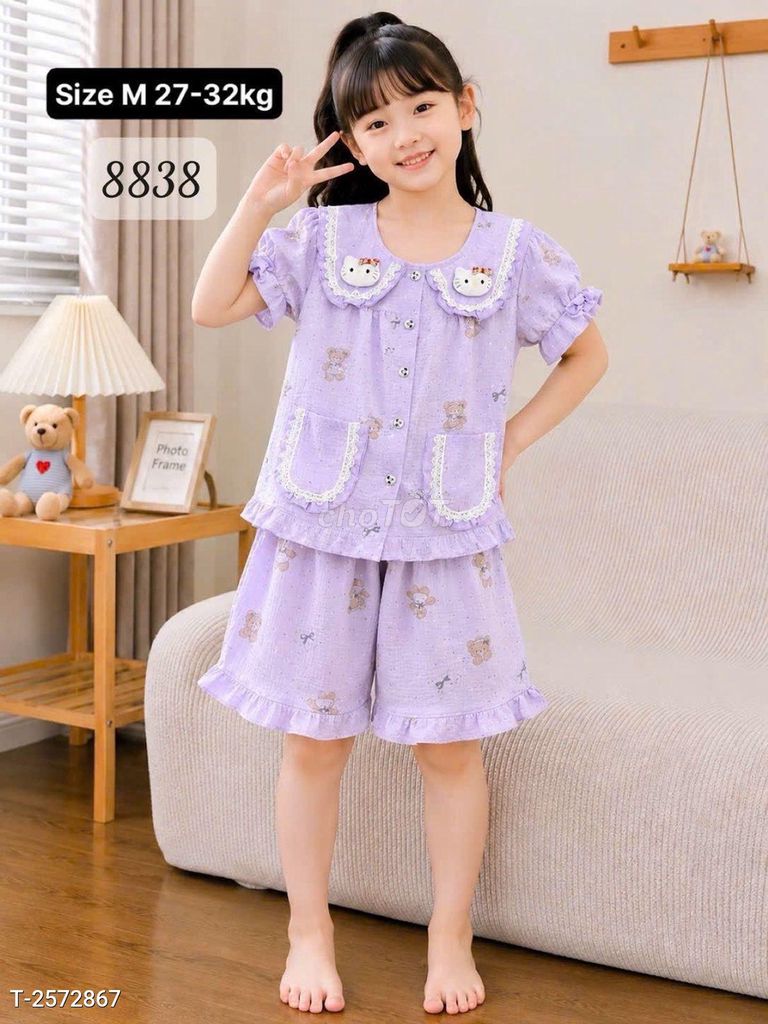BỘ ĐÙI ĐŨI ĐÍNH CHARM XINH CHO BÉ GÁI (8838). Mua bán Quần áo tại Quận Ninh Kiều Cần Thơ được đăng bởi Siêu thị Anh Tú 68   hình 1