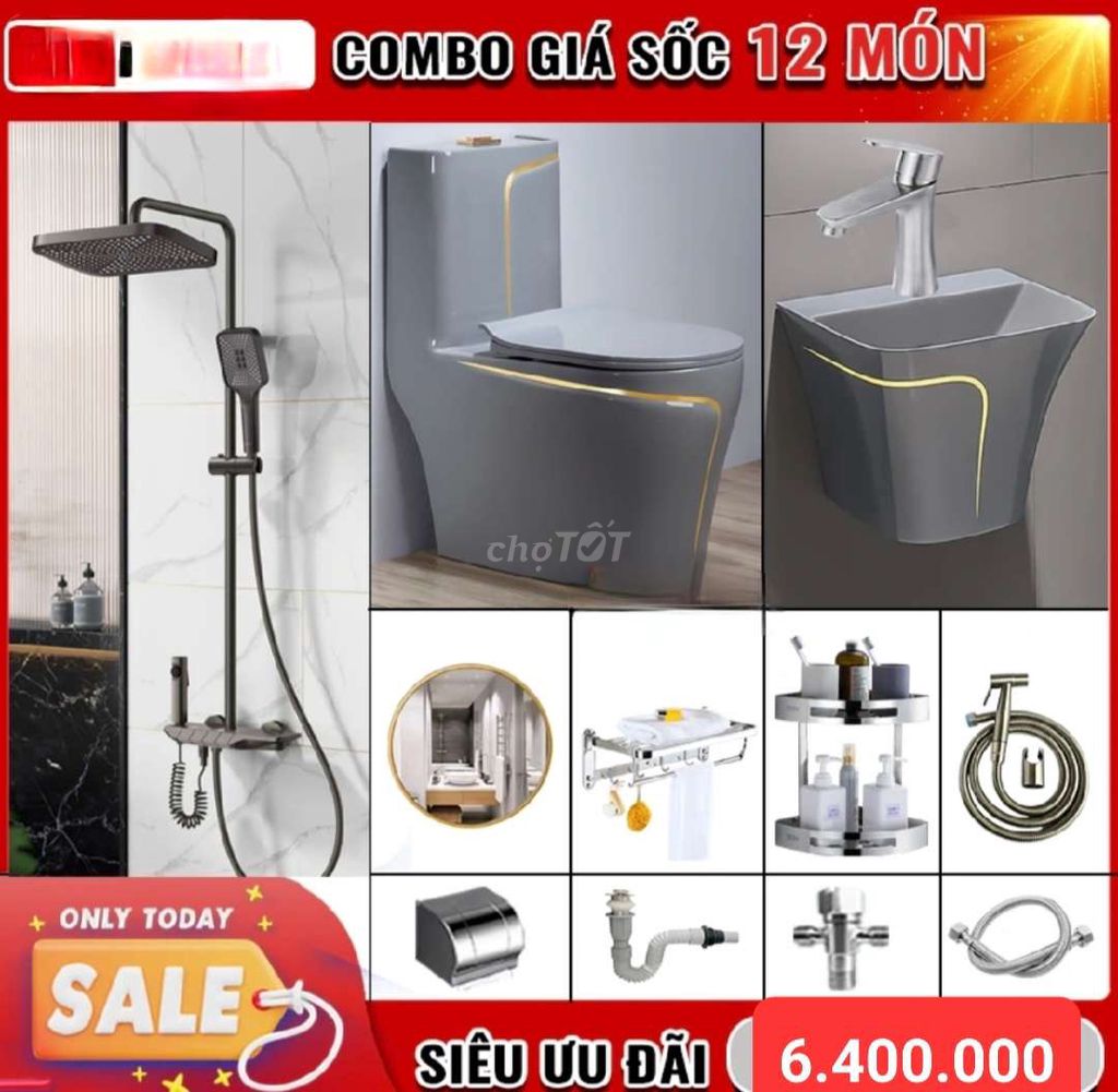 Combo Thiết Bị Vệ Sinh Cao Cấp 12 Món