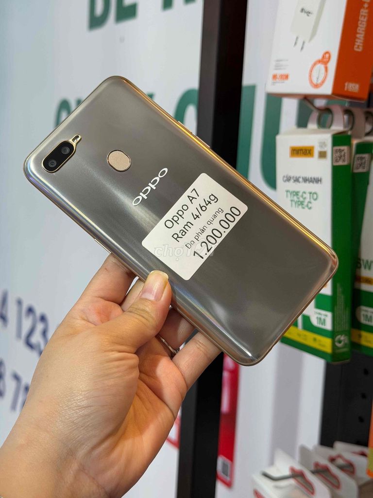 Oppo A7 64GB Vàng đồng. Mua bán Điện thoại tại Thành phố Sóc Trăng Sóc Trăng được đăng bởi điện thoại giá sỉ 501lê Hồng Phong  hình 1