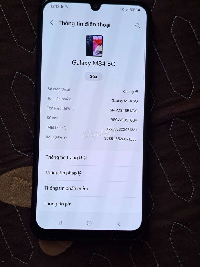 Bán Samsung M34 màu đen pin 6000