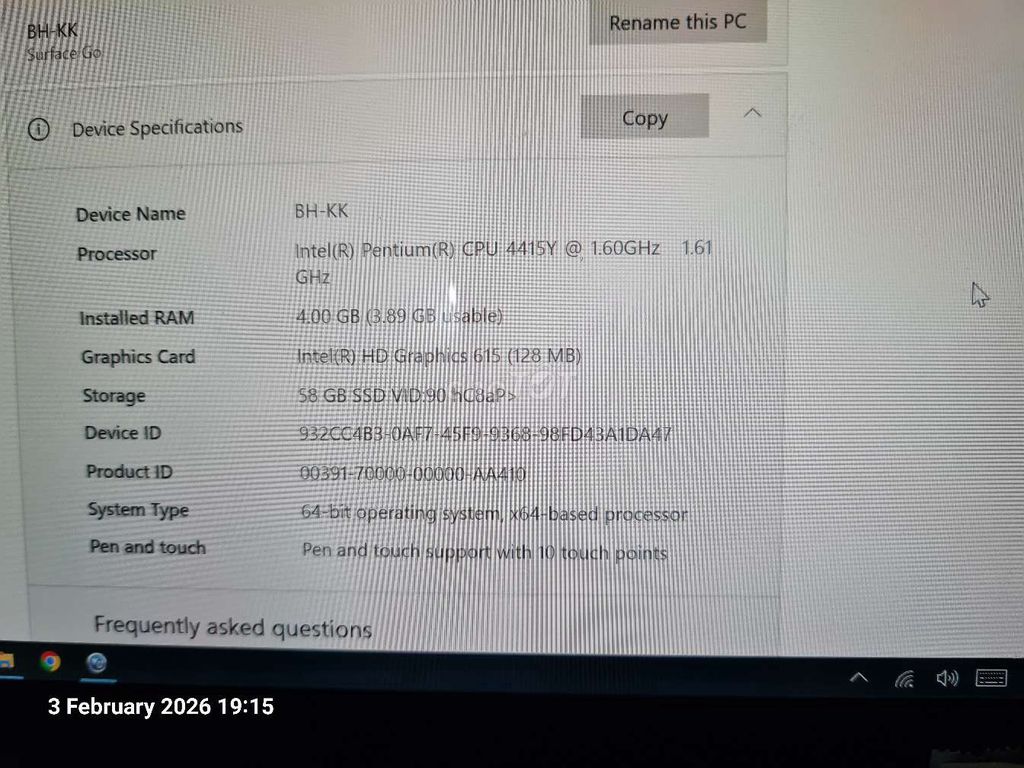 Microsoft Surface Go 1 4GB/64GB. Mua bán Máy tính bảng tại Quận 12 Tp Hồ Chí Minh được đăng bởi Nam hình 1