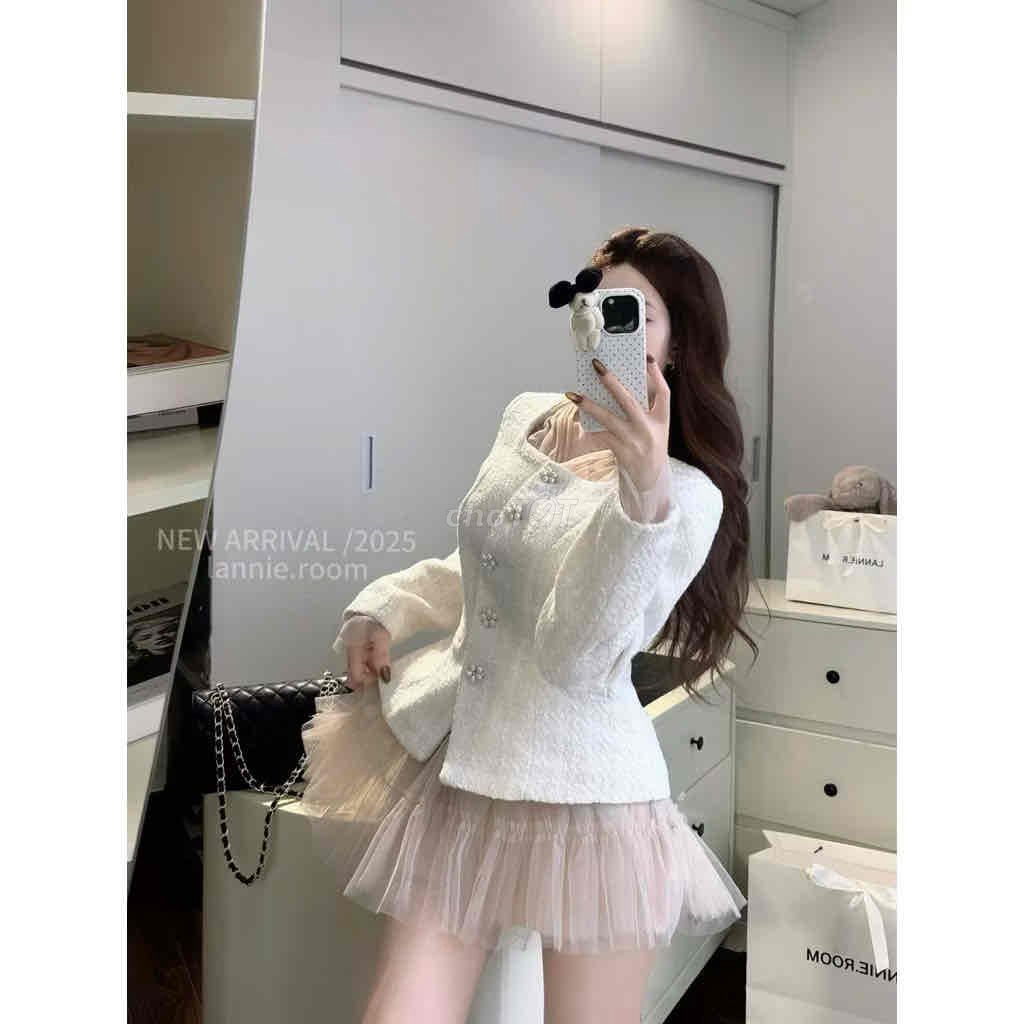 Set váy nữ dạ tweet ren. Mua bán Quần áo tại Quận Hồng Bàng Hải Phòng được đăng bởi Nguyễn T Phương Thảo hình 1
