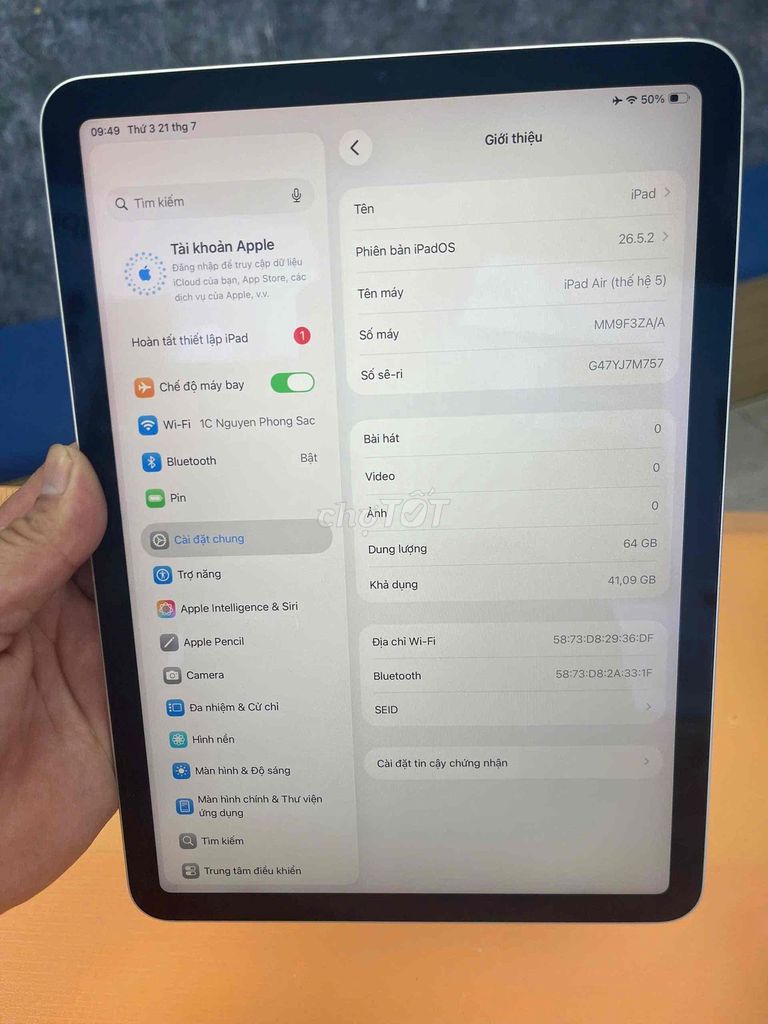 Apple iPad Air 5 M1 64GB Bạc. Mua bán Máy tính bảng tại Quận Cầu Giấy Hà Nội được đăng bởi XMobile Hệ Thống Bán Lẻ Di Động Chính Hãng hình 1
