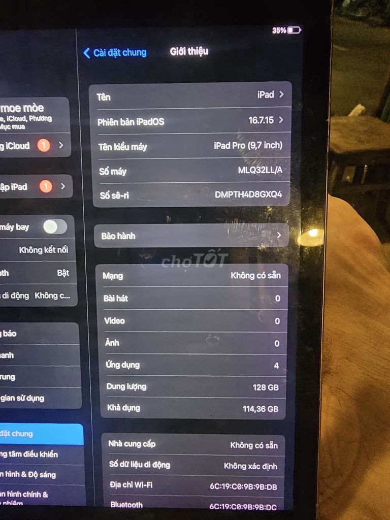 Apple iPad Pro 9.7 inch 128GB Bạc. Mua bán Máy tính bảng tại Quận Tân Phú Tp Hồ Chí Minh được đăng bởi minh huy hình 1