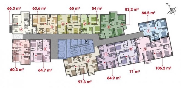 Cho thuê căn hộ Central Plaza, 56m2(2PN), full NT