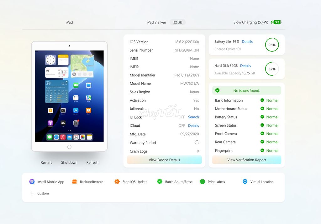 Apple iPad Gen 7 32GB Bạc Nhật Bản. Mua bán Máy tính bảng tại Quận Thanh Khê Đà Nẵng được đăng bởi Khoa  hình 1