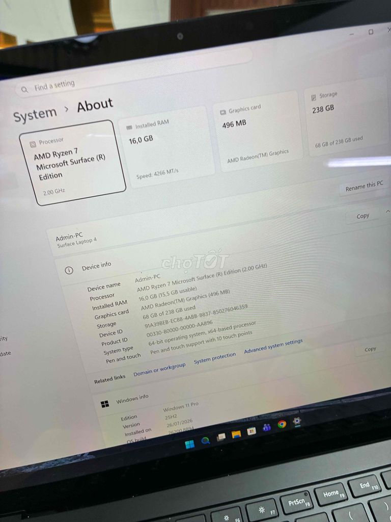 suface laptop 4 ryzen 7 ram 16/256g 99%. Mua bán Laptop tại Quận Lê Chân Hải Phòng được đăng bởi hoang anh hình 1