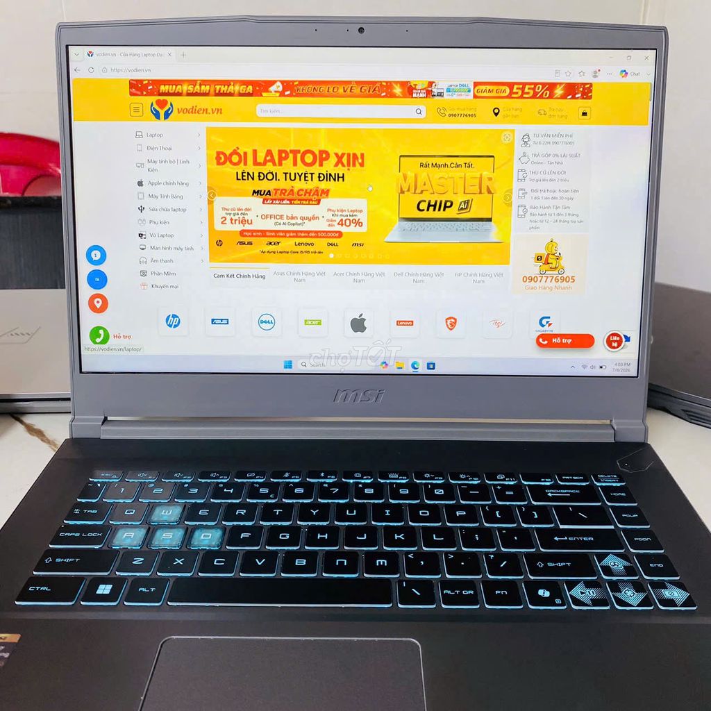 MSI Gaming Thin 15 B13UC i5-13420H 16/512G RTX3050. Mua bán Laptop tại Quận Ninh Kiều Cần Thơ được đăng bởi Võ Diện hình 1