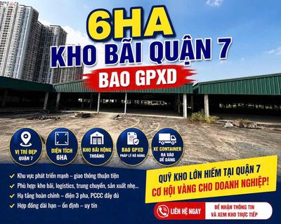 ĐẤT quận 7. Bao GPXD. Giáp sông. kho sẵn, thuận tiện làm cảng.