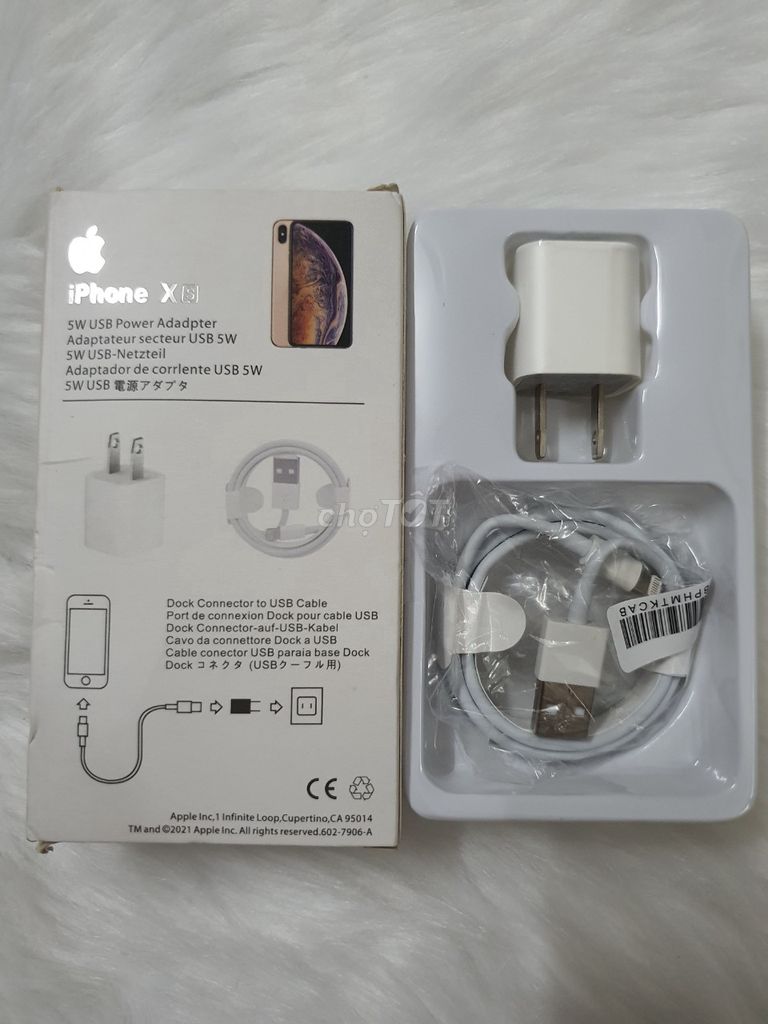 Bộ Củ và dây sạc Iphone XS 5w Lightning cho iphone. Mua bán Phụ kiện (Màn hình, Chuột...) tại Quận 6 Tp Hồ Chí Minh được đăng bởi Laptop Hoàng Kim hình 1