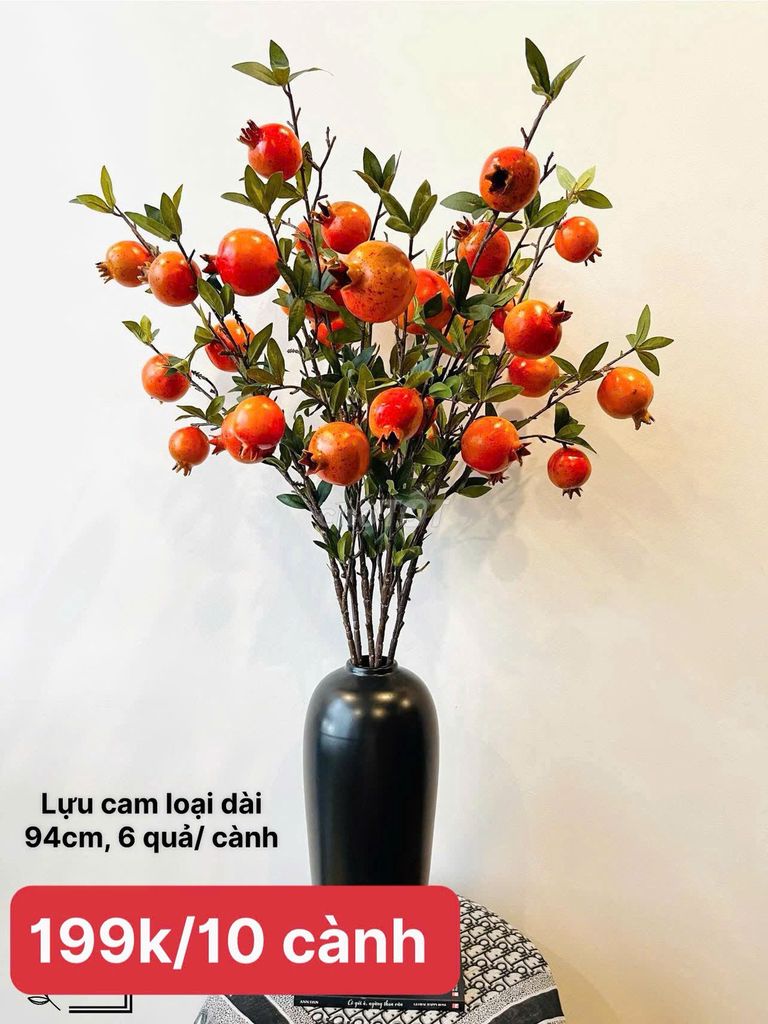 Xả lỗ set 10 cành lựu cam 6 quả cao cấp dài 94cm. Mua bán Cây cảnh, đồ trang trí tại Quận Nam Từ Liêm Hà Nội được đăng bởi kichi1998 want hình 1