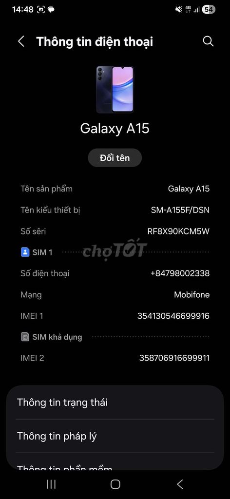 Samsung Galaxy A15 256GB 8GB. Mua bán Điện thoại tại Huyện Đức Hòa Long An được đăng bởi Như hình 1