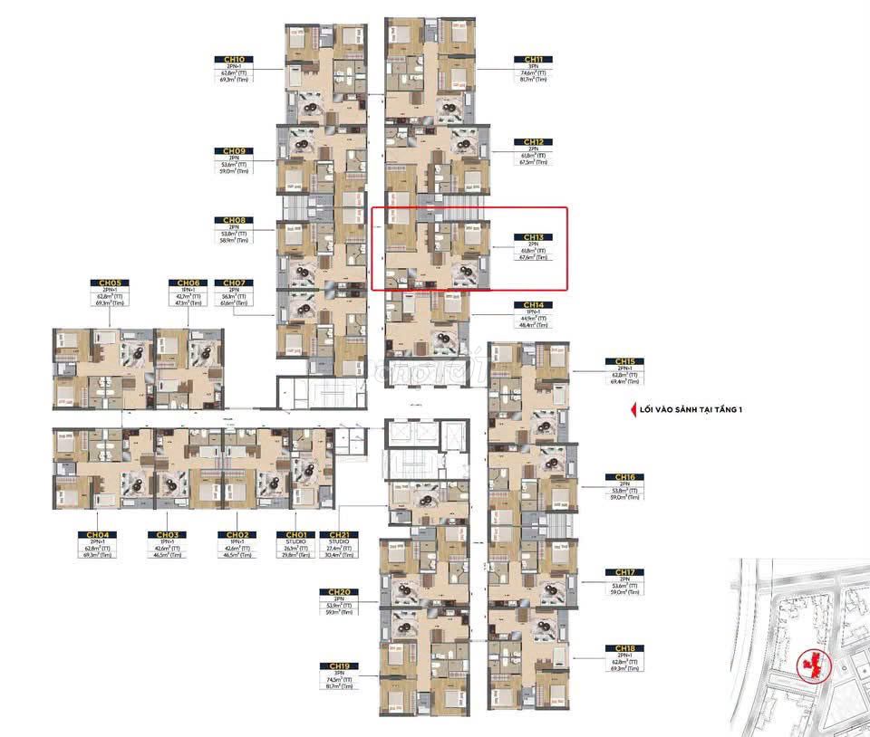 Продается 2-комнатная квартира Vinhomes Central Park, 67 м2, вид на реку Донг Най