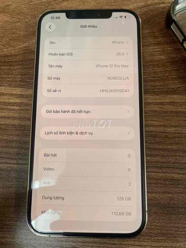 Apple iPhone 12 Pro Max 128GB Vàng. Mua bán Điện thoại tại Huyện Đan Phượng Hà Nội được đăng bởi hoàng văn long hình 1