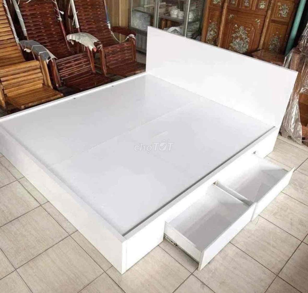 Giường ngủ Gỗ Trắng Hộc kéo 1m6x2m. Mua bán Giường, chăn ga gối nệm tại Thị xã Bến Cát Bình Dương được đăng bởi Hong Le hình 1