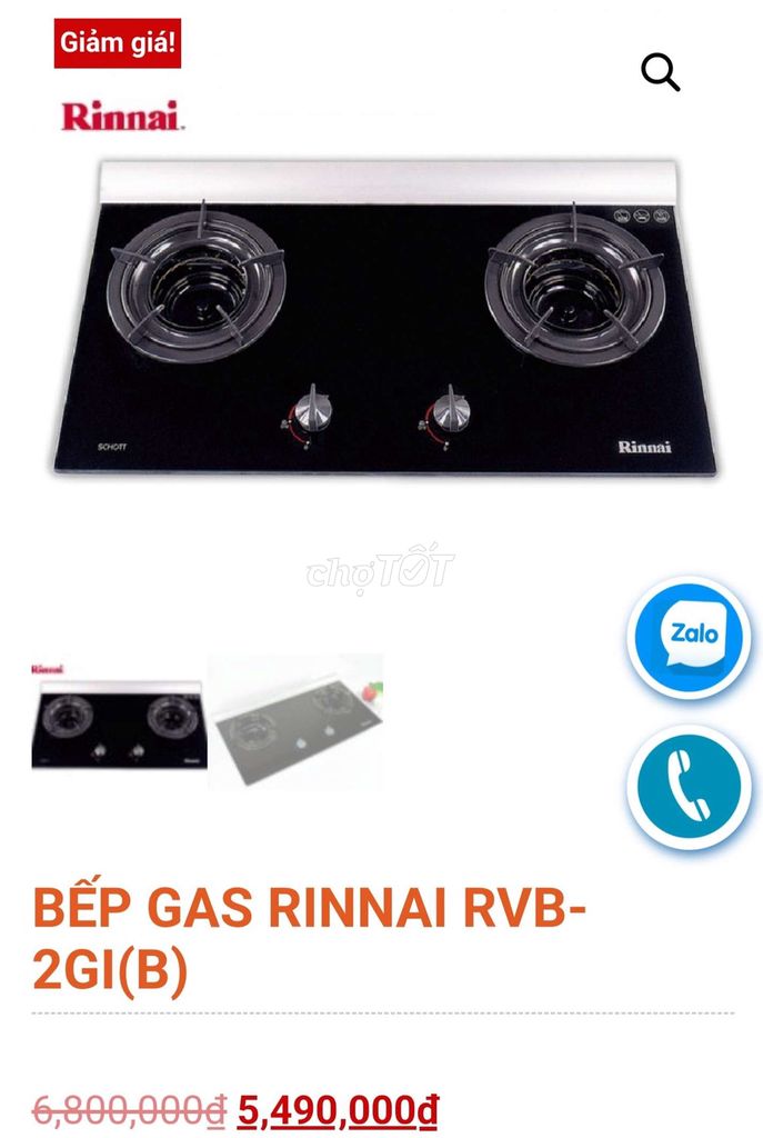 Bếp gas âm Rinnai RVB-2GI(B) Đen. Mua bán Bếp, lò, đồ điện nhà bếp tại Quận Bình Tân Tp Hồ Chí Minh được đăng bởi Quý anh hình 1