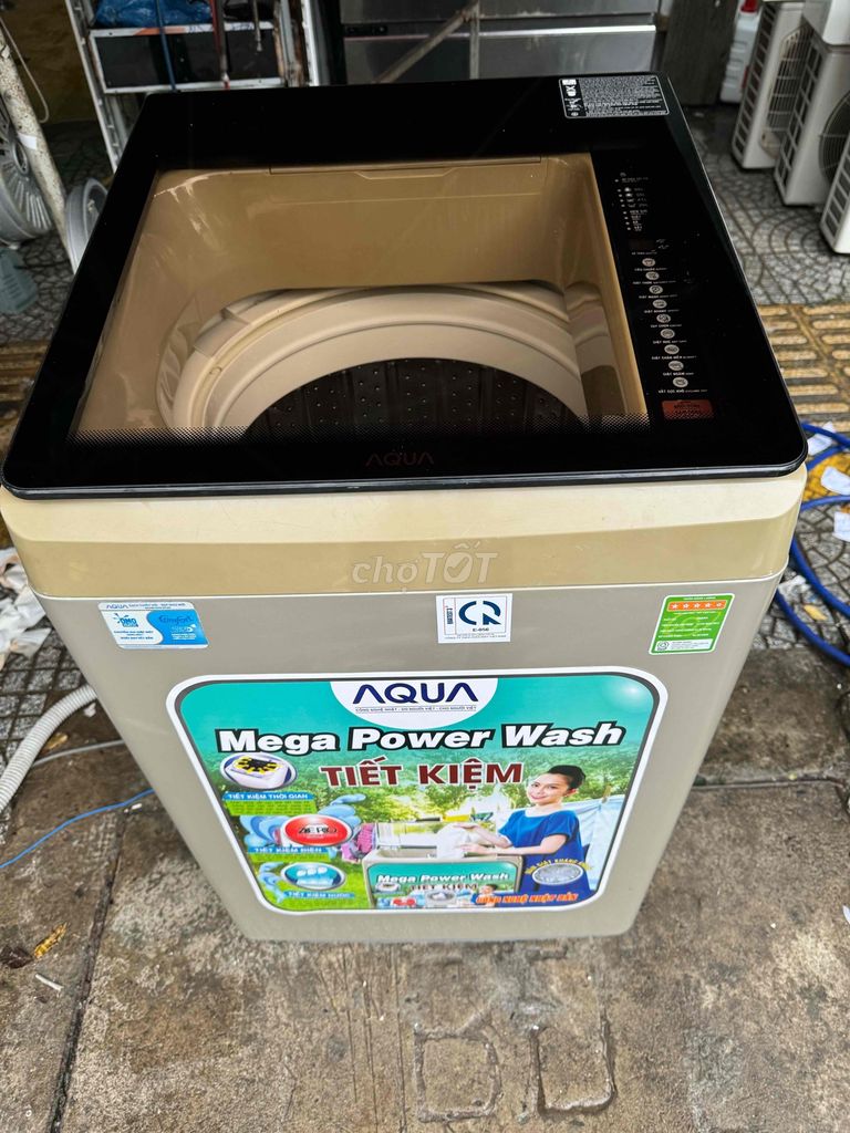 thanh lý máy giặt Aqua 9.0KG mặt kính siêu đẹp