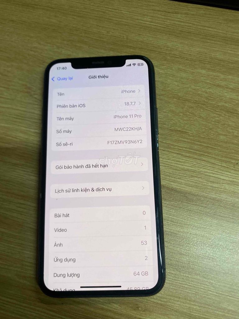 iPhone 11 Pro 64GB Xám. Mua bán Điện thoại tại Thành phố Thủ Dầu Một Bình Dương được đăng bởi Xuân Dũng hình 1