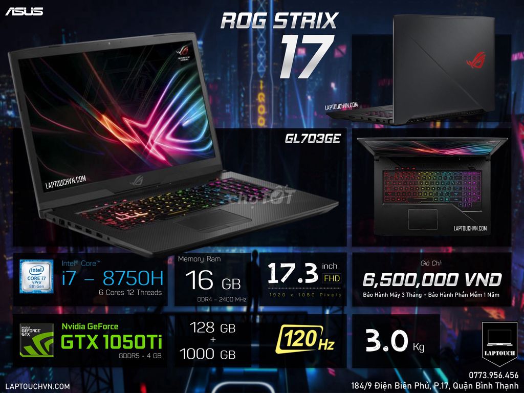 Asus ROG STRIX 17 GL703GE. Mua bán Laptop tại Quận Bình Thạnh Tp Hồ Chí Minh được đăng bởi Cửa Hàng Máy Tính Laptouch VN hình 1