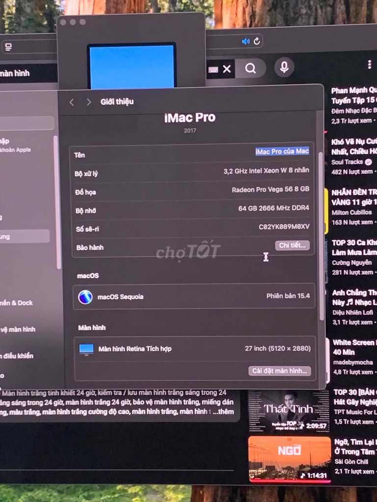 Apple iMac Pro Xeon W 27 inch 64GB/1TB. Mua bán Máy tính để bàn tại Quận 10 Tp Hồ Chí Minh được đăng bởi Tố Tâm hình 1