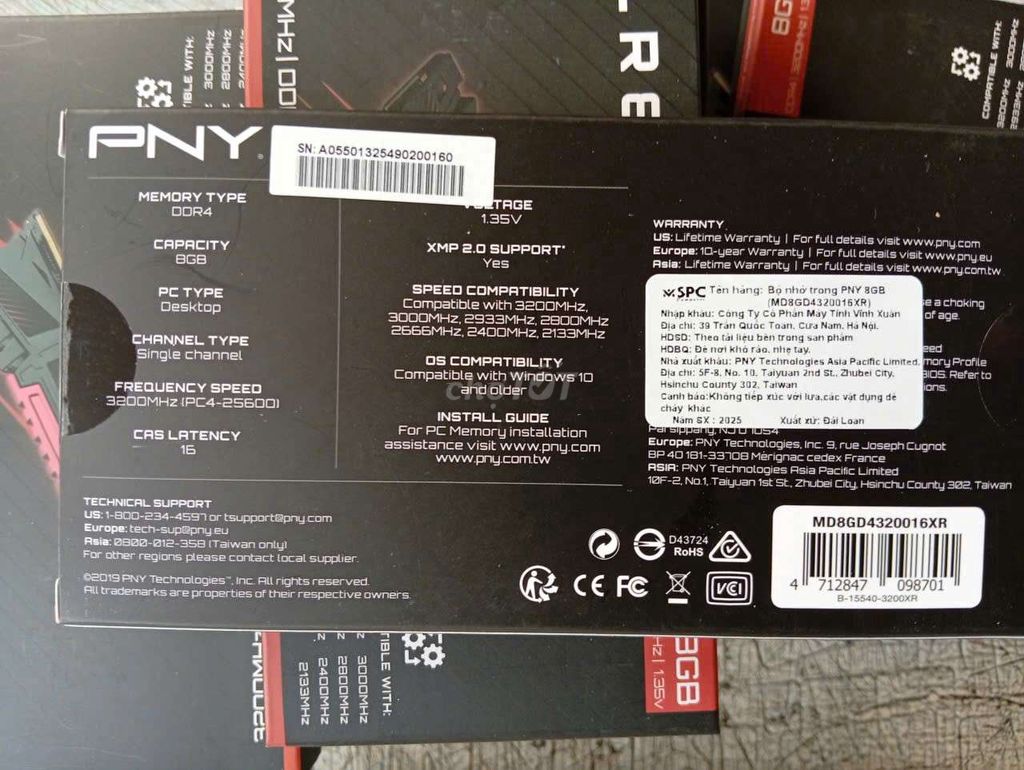 RAM PNY XLR8 8GB DDR4. Mua bán Linh kiện (RAM, Card...) tại Thị xã Đức Phổ Quảng Ngãi được đăng bởi Man Nhi hình 1