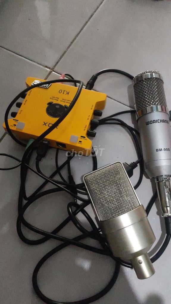 Micro WOAICHANG BM-900 Soundcard K10 Vàng Bạc. Mua bán Tivi, Âm thanh tại Quận Ô Môn Cần Thơ được đăng bởi Trung hình 1