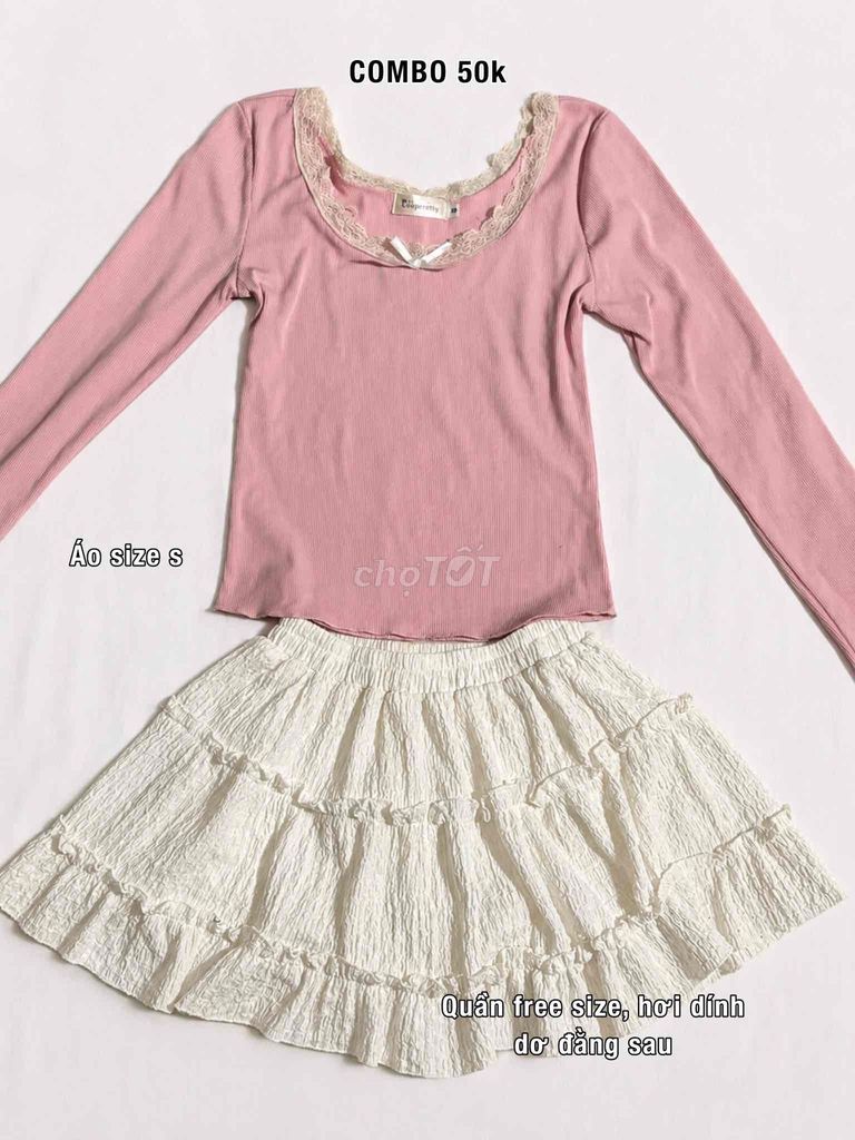 Set đồ nữ Hồng Trắng. Mua bán Quần áo tại Thị xã Bến Cát Bình Dương được đăng bởi Nguyễn Hà My hình 1