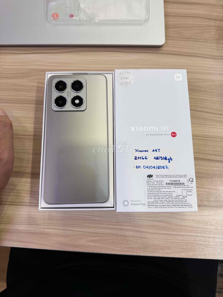 Xiaomi 14T 12/512 Titan BH 04/04/2027 (TGDĐ). Mua bán Điện thoại tại Quận 10 Tp Hồ Chí Minh được đăng bởi Phi Đăng Sơn Store hình 1