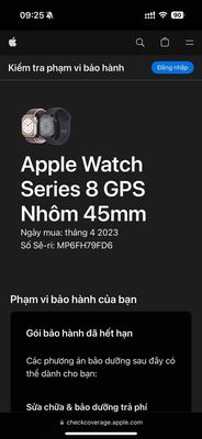 Apple Watch Series 8 GPS Nhôm 45mm đẹp 99%