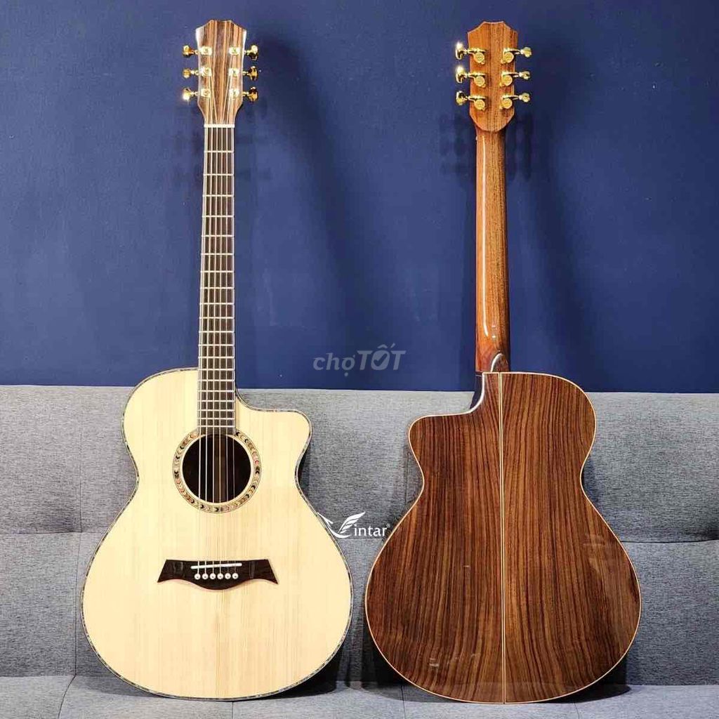 Guitar acoustic gỗ cẩm ấn cao cấp