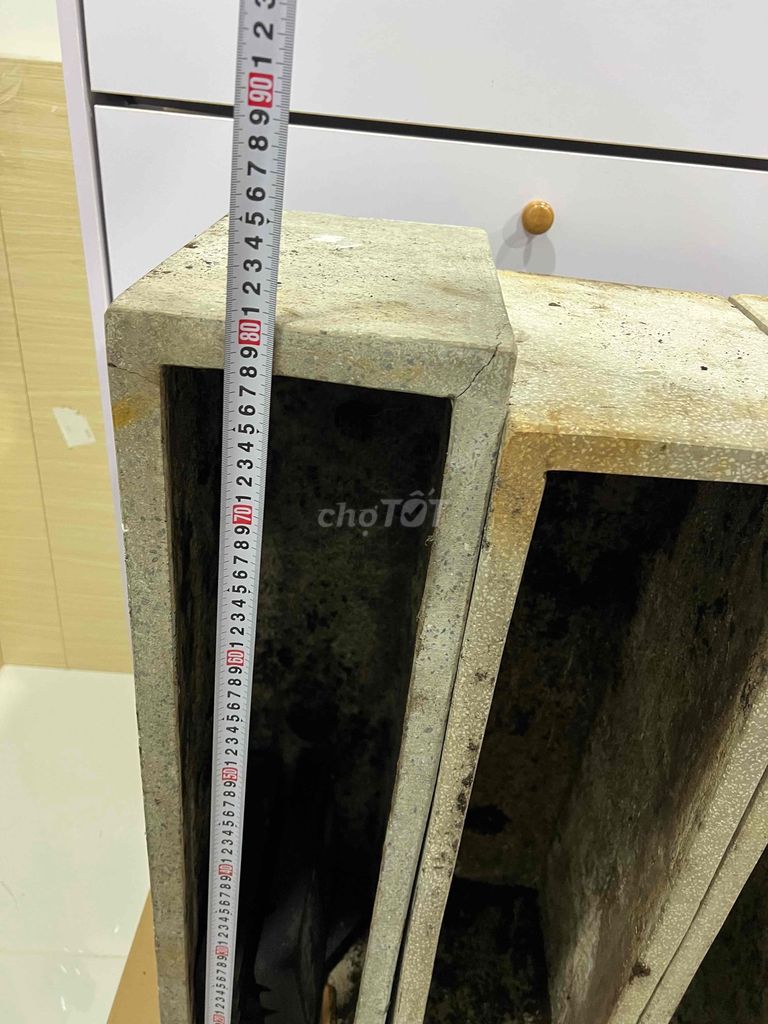 Bộ 3 chậu xi măng 80x20x30 (D-R-C) tặng 25kg đất