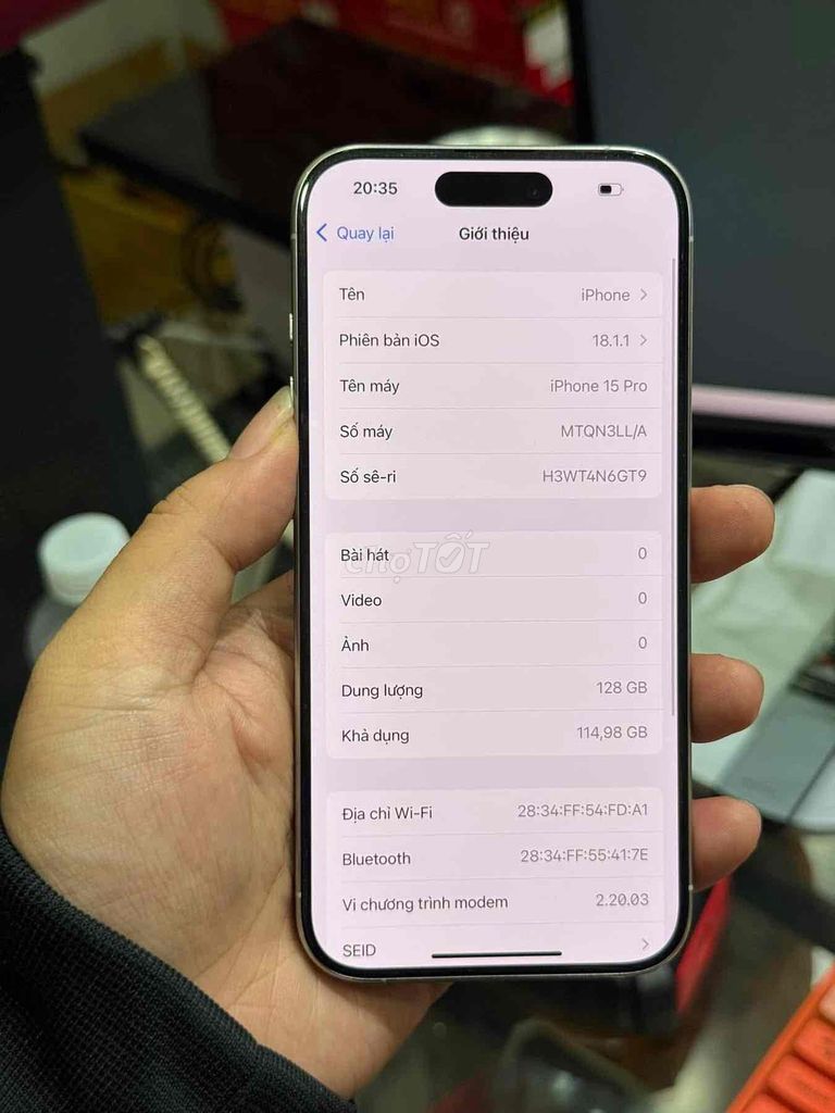 iphone 15 pro 128gb bản quốc tế