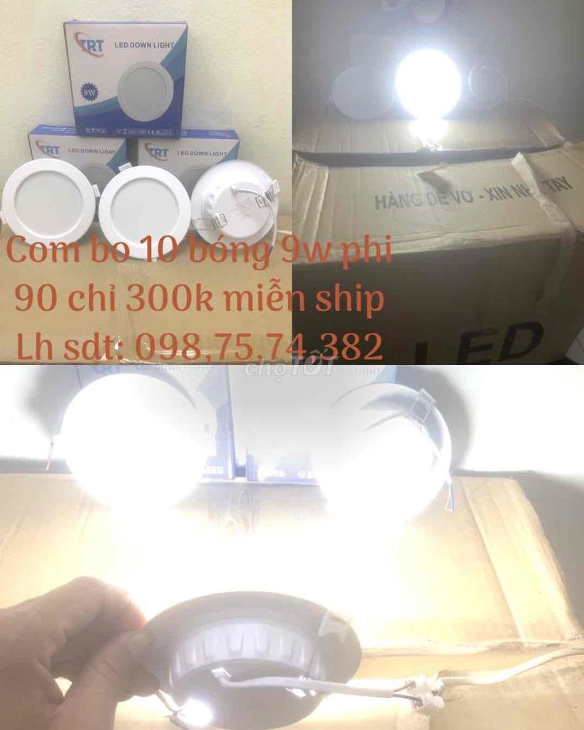 com bo 10 Đèn âm trần 9w phi 90 chỉ từ 300k .