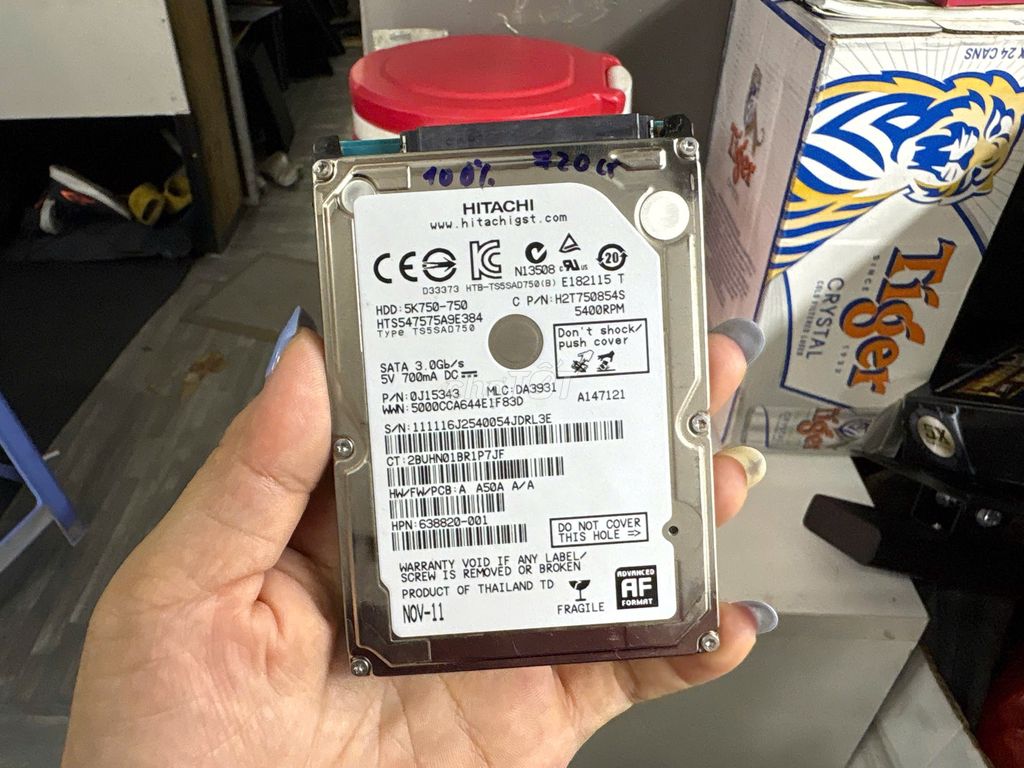 Ổ cứng HDD Hitachi 750GB SATA 3.0Gb CHẠY KHỎE OK . Mua bán Linh kiện (RAM, Card...) tại Quận Gò Vấp Tp Hồ Chí Minh được đăng bởi ngọc trang hình 1