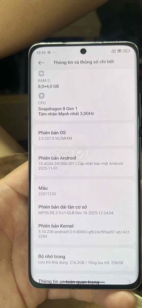 Xiaomi 12 256GB snapdragon 8 gen 1. Mua bán Điện thoại tại Quận Tân Bình Tp Hồ Chí Minh được đăng bởi TMV hình 1