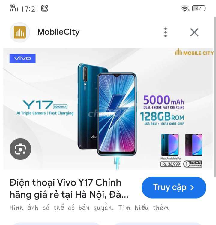 Vivo Y17 128GB Xanh. Mua bán Điện thoại tại Thành phố Thủ Đức Tp Hồ Chí Minh được đăng bởi Suu Nè hình 1