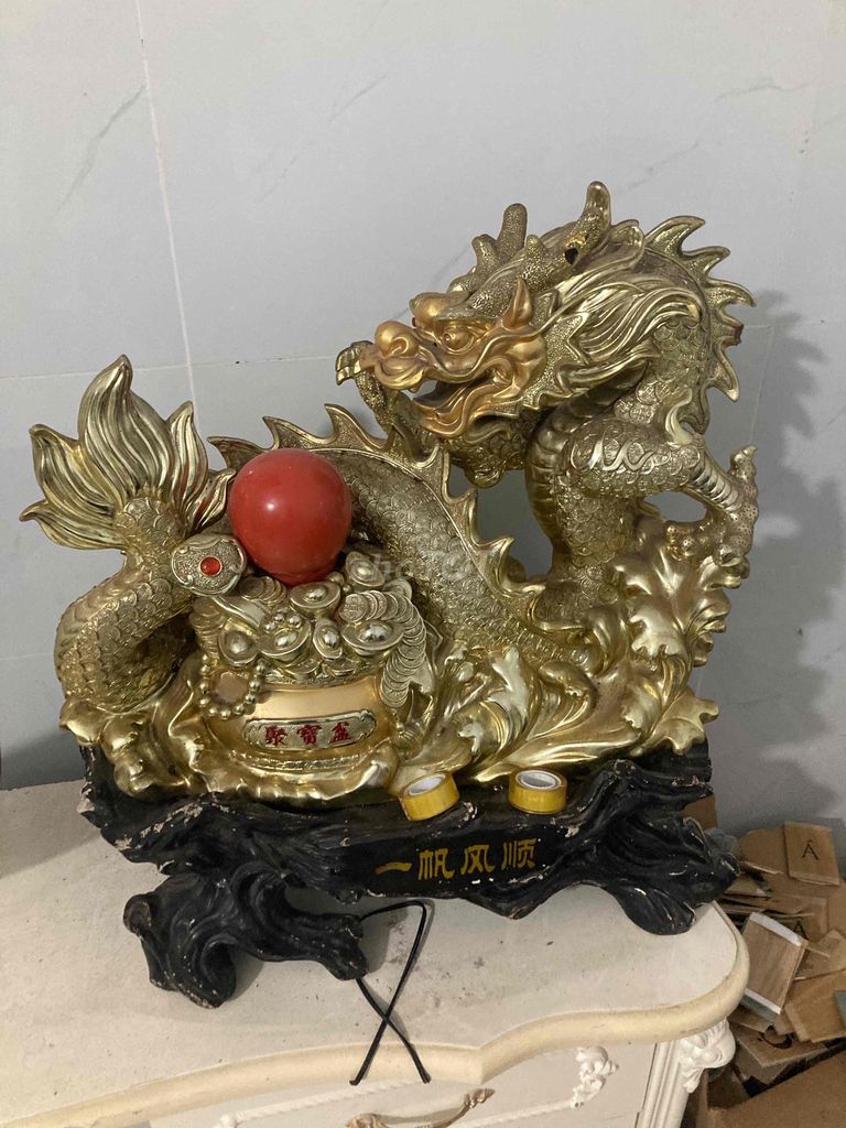 Tượng phong thủy Kim loại Rồng Vàng. Mua bán Đồ sưu tầm, đồ cổ tại Quận Bắc Từ Liêm Hà Nội được đăng bởi nội thất TT hình 1