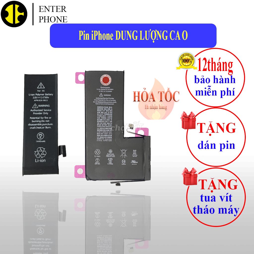 Pin iPhone 6 7 8 Plus 11 12 Xs Max dung lượng cao