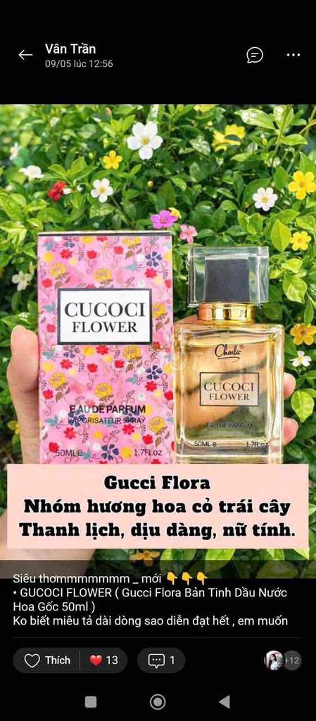 Nước hoa CUCOCI FLOWER Nữ 50ml Hoa cỏ. Mua bán Nước hoa tại Quận Bình Tân Tp Hồ Chí Minh được đăng bởi Loan phan short  hình 1