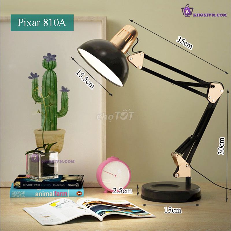 Sỉ Đèn Học Pixar Để Bàn Học PX-810A màu trắng, đen