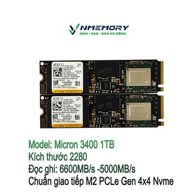 Ổ cứng SSD M2 Nvme Micron 3400 1TB gen 4x4. Mua bán Linh kiện (RAM, Card...) tại Quận Tân Bình Tp Hồ Chí Minh được đăng bởi Memoryshop