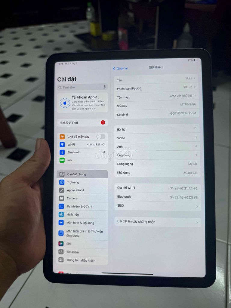 Apple iPad Mini 6 64GB 4G Xám. Mua bán Máy tính bảng tại Quận Thanh Xuân Hà Nội được đăng bởi Hoàng Duy hình 1