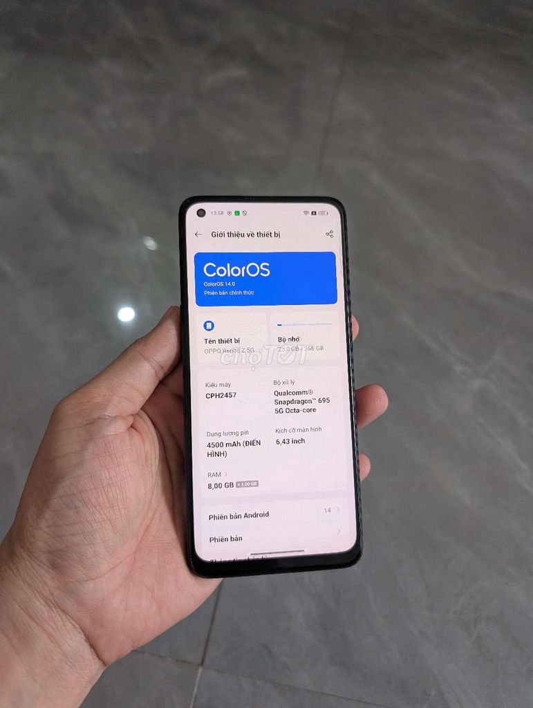 OPPO Reno 8Z 5G 256G bán hoặc gl. Mua bán Điện thoại tại Thành phố Biên Hòa Đồng Nai được đăng bởi hung hình 1