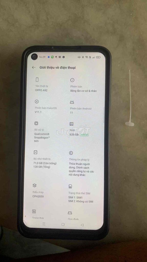 OPPO A92 128GB Đen Android 11. Mua bán Điện thoại tại Quận Ngũ Hành Sơn Đà Nẵng được đăng bởi dương hình 1