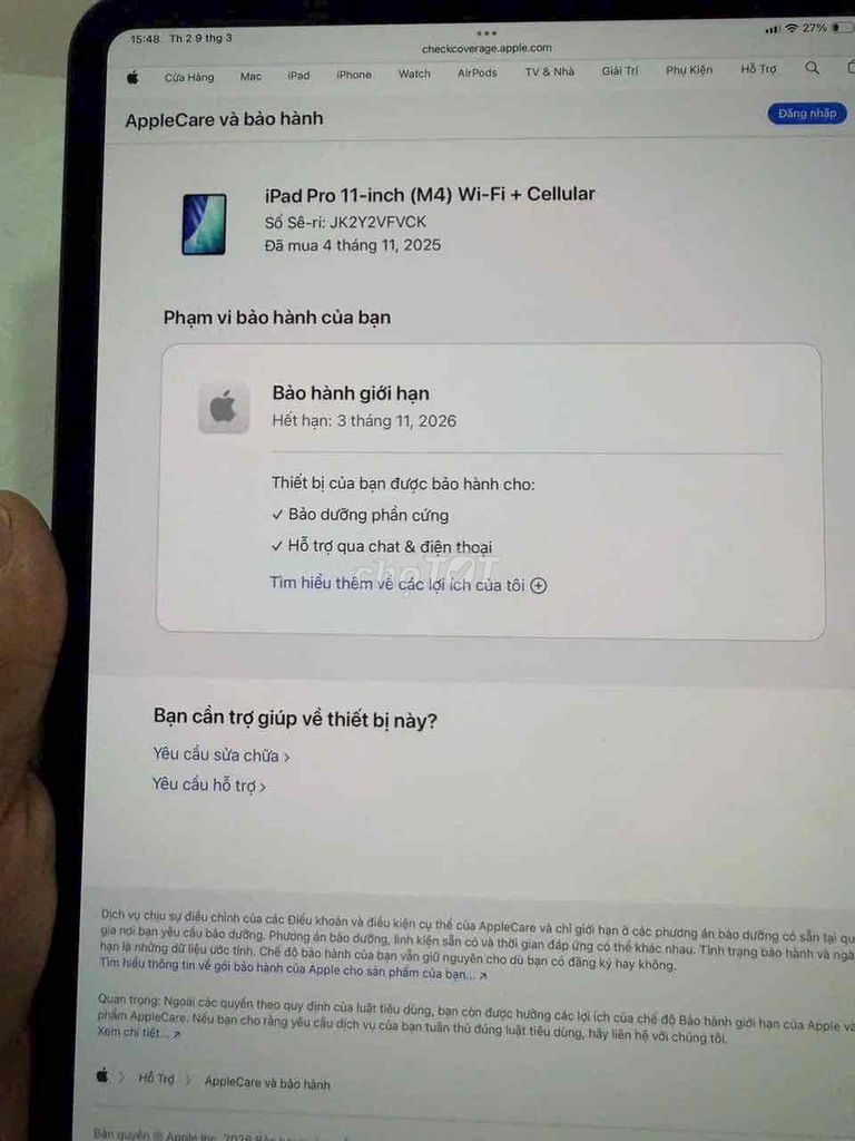 Apple iPad Pro M4 11 inch 256GB. Mua bán Máy tính bảng tại Thành phố Thủ Đức Tp Hồ Chí Minh được đăng bởi đỗ huy hình 1